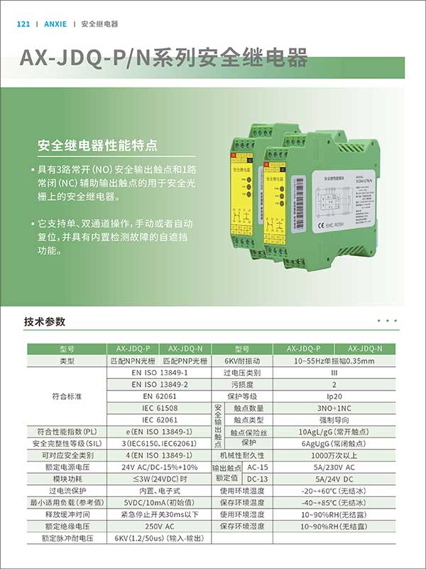 AX-JDQ-P/N安全继电器彩页