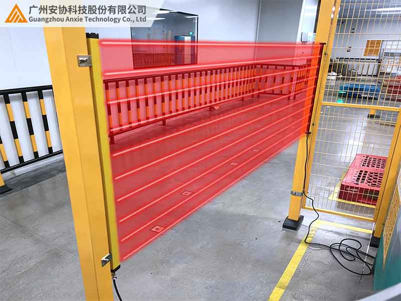 多光束安全光栅全方位覆盖厂区护栏区域防护点位